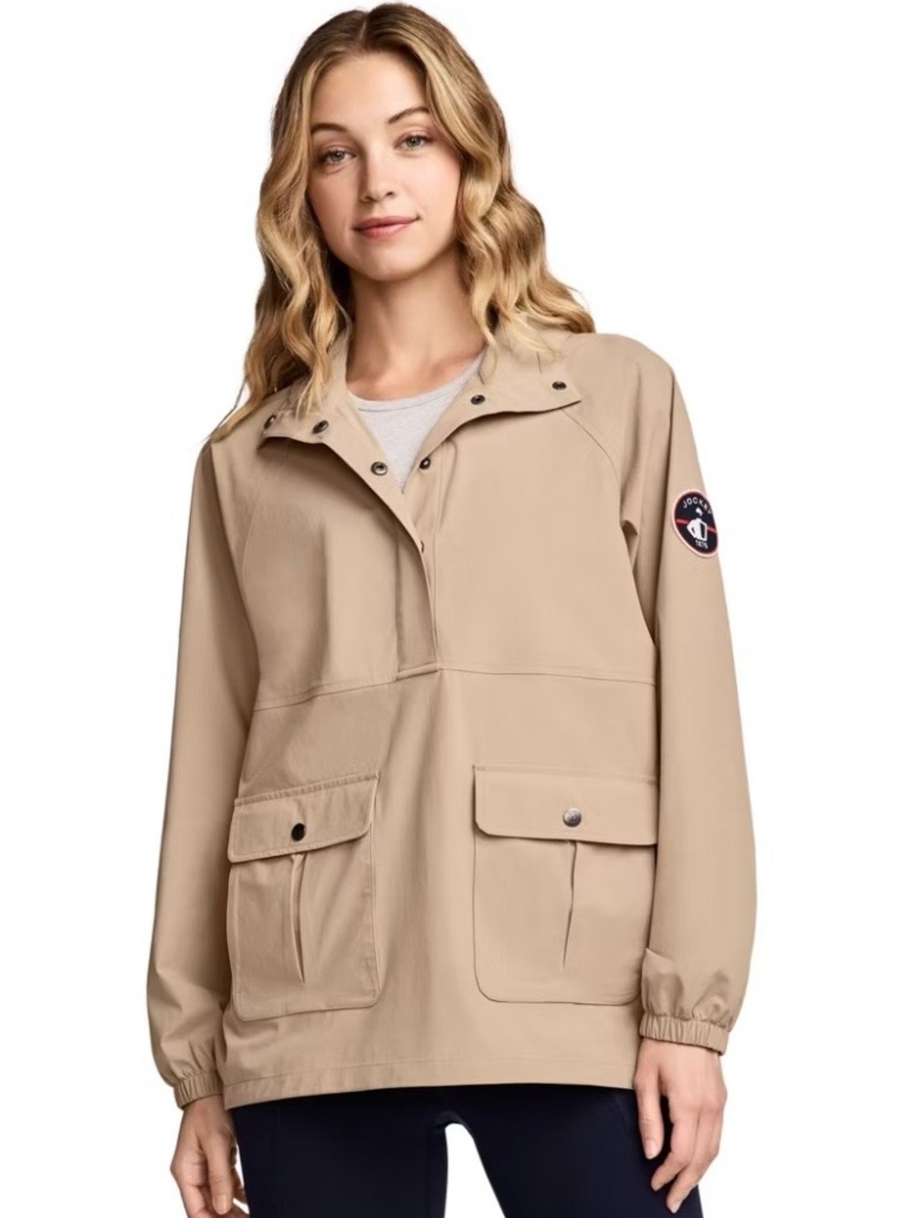 Jockey 1876 Collection Scout 1/2 Snap Windbreaker Jacket Windbreaker Beige Large